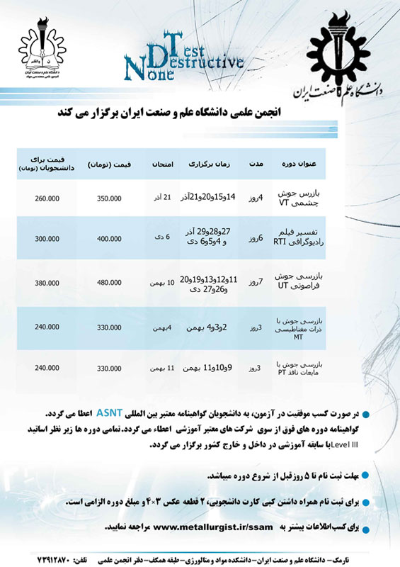NDT Time Table NDT Time Table